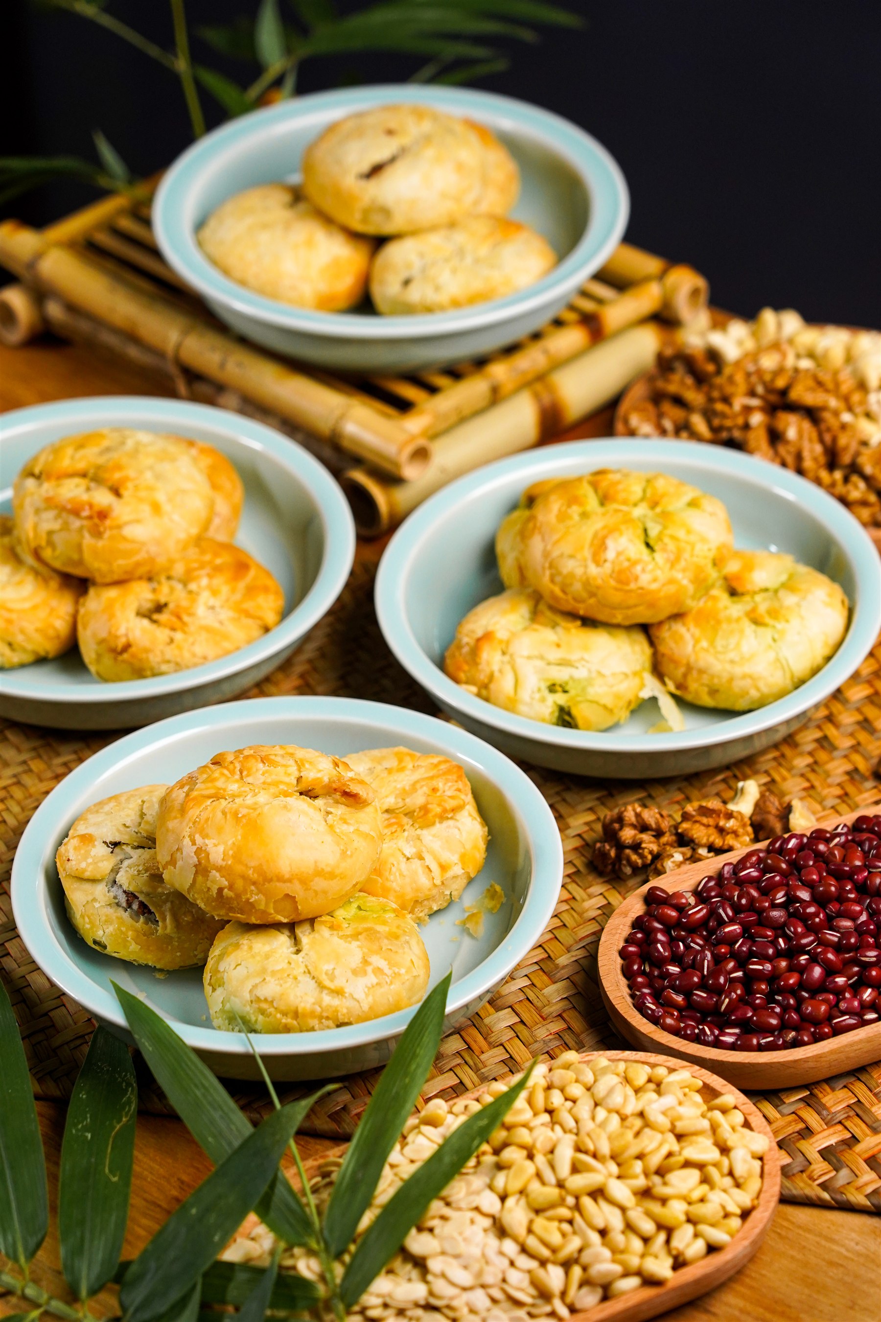 龙华禅食月饼与原料陈列